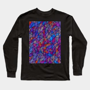 Stained Glass design pattern, seamless, violet, purple tone, geometrical, abstract design. Long Sleeve T-Shirt